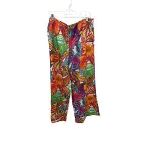 Lauren Ralph Lauren Womens XL Floral Print Lounge Pants Polyester Elastic Waist